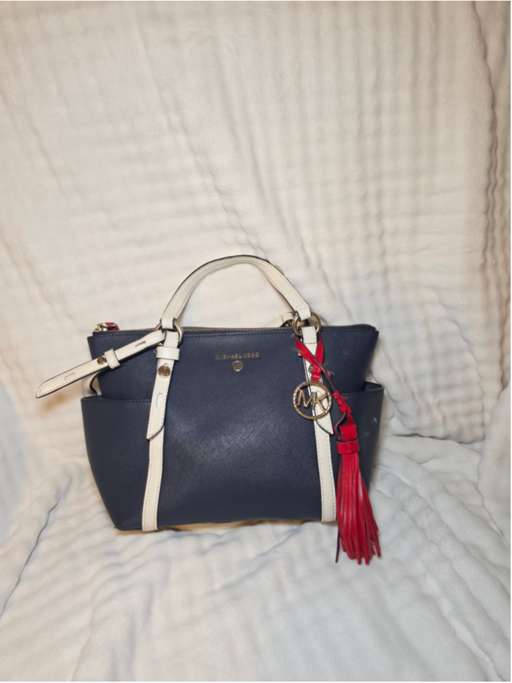Michael Kors Satchel Bag Red, White, & Blue - Picture 2 of 8